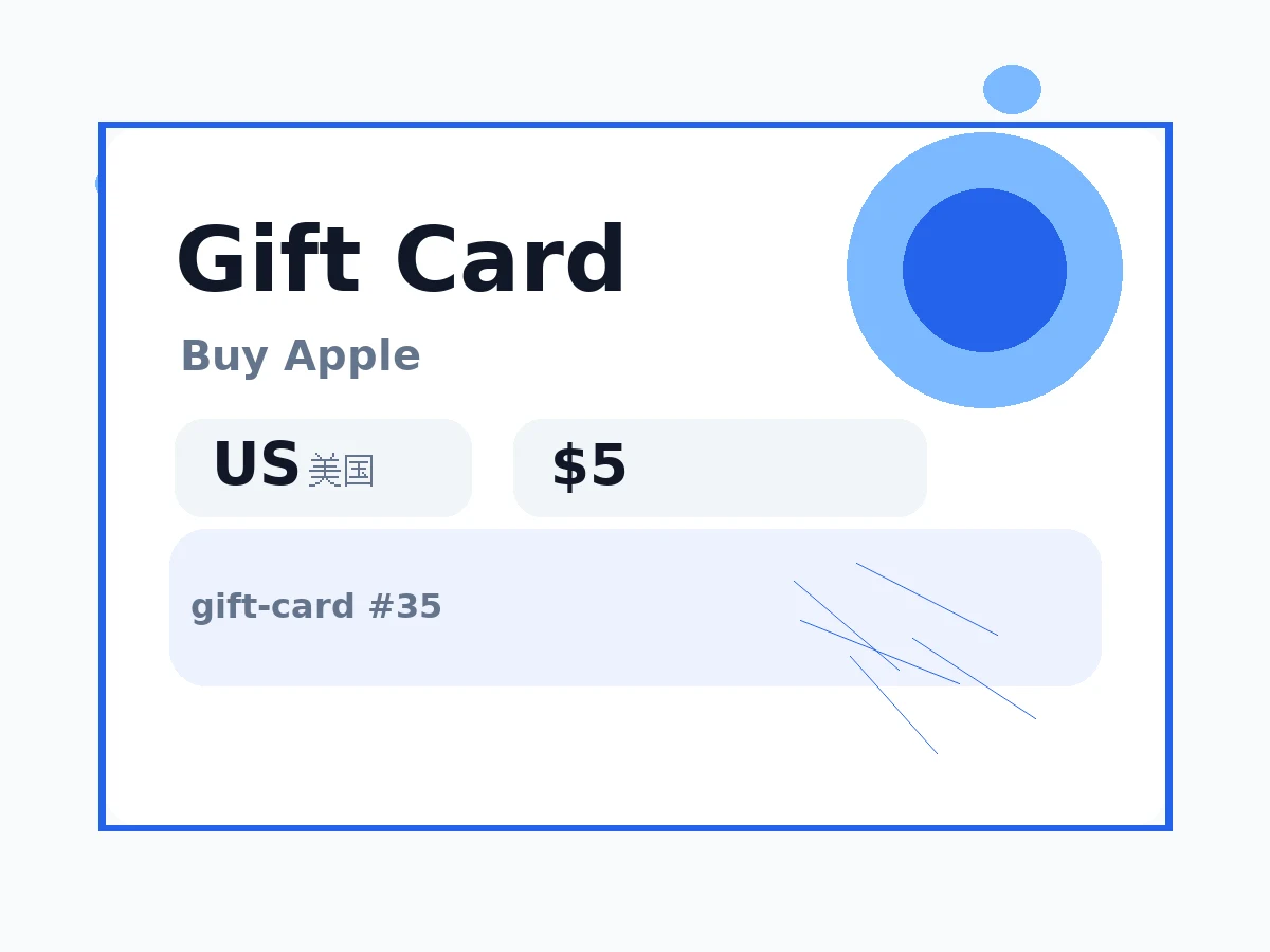 美国区 苹果App Store 5美金充值卡 礼品卡 语义商品图
